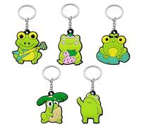 Llaveros De Rana De 5 Piezas, Llaveros De Dibujos Animados De Animales, Llaveros Divertidos, Regalos De Rana para Niñas Y Niños