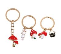 Llaveros De Setas De 3 Piezas, Llaveros De Setas Rojas, Llaveros Creativos, Dijes para Bolsos para Niñas, Lindas Decoraciones para Bolsos
