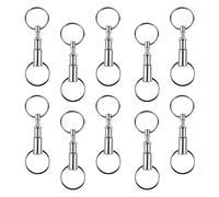 Llaveros Desmontable,10 PCS Llavero de Liberación Rápida Llavero Desmontable Portátil Divididos de Doble Extremo Acoplamiento Organizador de Llaves Niquelado