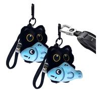 Llaveros en forma de gato, de dibujos animados 3D sosteniendo un colgante ornamento - Llavero negro de peluche - para bolso de mano mochila para niñas y mujeres