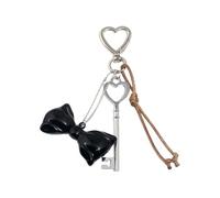 Llaveros estéticos con colgante de corazón y lazos, para mujer, bolso, mochila, decoración, regalos, estética