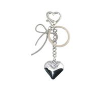 Llaveros estéticos con colgante de corazón y lazos, para mujer, bolso, mochila, decoración, regalos, estética