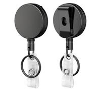 Llaveros Extensibles Retráctil,2 PCS Llavero Retráctil 4cm Llavero Extensible Retractil con Cuerda de Acero Extensible de 70 cm para Portatarjetas de Identificación Llaves y Credenciales