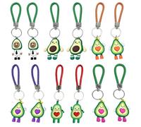 Llaveros Kawaii de Aguacate - Un conjunto de 12 llaveros aguacate Mr. Wonderful, Llaveros de pareja ideales para obsequios innovadores - Llaveros de Aguacate Personalizados