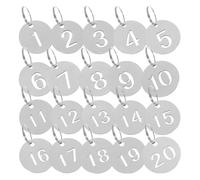 Llaveros metálicos numerados, Metal Number Tags Stainless Steel Silver 1-200 2.30X2.30X0.20cm 200 pcs(100-150)