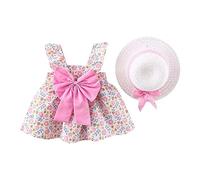 Llaveros Niño Bebé Niña Floral Sin Mangas Princesa Vestido Halter Volver Lazo Swing Vestido Y Top Conjunto Niños Niñas, b, 18-24 meses