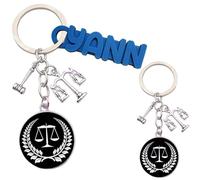 Llaveros Original, Balance de la Justicia, Hoja de Laurel, Para Permanecer en el Camino Correcto, Regalo para Abogado, Policía, Juez, Estudiante de Derecho, multicolor, L
