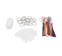 Llaveros para manualidades por sublimación, 20 juegos de placas de aluminio de doble cara con borla de abrazadera de plástico, ideales para manualidades y regalos