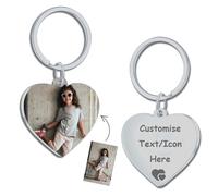 Llaveros Personalizados con Foto/Texto Llaveros Coche Personalizado Regalos Originales para Hombre Mujer Pareja, Grabado a Doble Cara