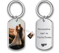 Llaveros Personalizados con Foto/Texto Llaveros Coche Personalizado Regalos Originales para Hombre Mujer Pareja, Grabado a Doble Cara