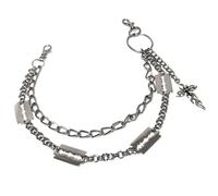 Llaveros punk Steet para mujeres y hombres, pantalones de empalme cruzado, con cadena, cinturón de cintura en jeans, calle, cadenas de doble capa