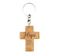Llaveros religiosos - Llavero cristiano de madera con verso bíblico Jesús | Accesorio inspirador para mujer y | Cumpleaños Pascua Viaje Escuela Fiesta, Esperanza, Se référer au descriptif