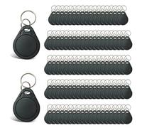 Llaveros RFID de 13.56 MHz para acceso a puerta, etiquetas RFID para sistema de control de acceso de entrada, número de chip fijo, solo lectura (100, negro)