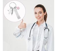 Llaveros Temáticos De Enfermera De 2 Piezas, Joyería Cole con Letras, Cole De Estetoscopio, Cole Creativo De Jeringa, Accesorios para Estudiantes De Medicina.