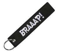 LLAVEROSMOTOR.ES Desconocido Llavero Moto, Llavero Coche, Llavero Moto, Llavero Original Braap fabricado en Tela, Negro/Blanco