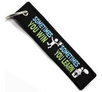LLAVEROSMOTOR.ES Llavero Moto - Regalo para Motorista Llavero Tela SOMETIMES YOU WIN SOMETIMES YOU LEARN, Accesorios para Moto - Llaveros Originales - Regalos Originales para Moteros