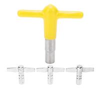 Llaves de ajuste de tambor, 4 piezas, mango en T, sintonizador de llave de tambor de metal resistente y suave con tapa de silicona (Yellow)