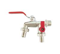 Llaves de cinta for grifo agua jardín 1/2'' y 3/4'', 1 entrada 2 salidas, con conector divisor boquilla doble, válvula, tope(2Leather tube)