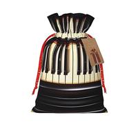 Llaves de piano con notas musicales, 1 bolsa de material duradero de 4.7 x 6.9 pulgadas con cordón para regalo elegante de Halloween