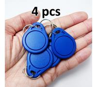 Llaves de RFID UID reescribibles T5577/5200 - Proximidad de 125Khz, 4 unidades de tarjetas de acceso ABS azules para control de acceso