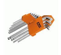Llaves Macho Hexagonales Articuladas Cromadas VALEX 9 Piezas