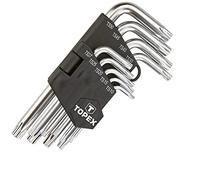 Llaves pentagonales, CrV, 9 piezas, cortas