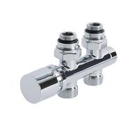 Llaves Rectas Cromadas para Radiador - Adaptadores para Tubos de Cobre 12mm - Multiblock H
