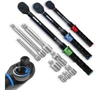 LLAVETOR Juego de llaves dinamométricas de 11 piezas, ± 3% de precisión de error, 1/2", 3/8", 1/4", cabeza de carraca bidireccional para coche, moto, bicicleta, con certificado de calibración y