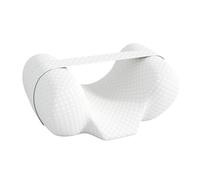 Llazsybz Almohada para Dormir Ergonómica con Respaldo para Cabeza Y Cuello Núcleo de Espuma Que Mantiene La Cabeza Recta Correa Segura Y Cubierta E, Blanco, Individual