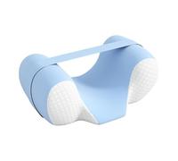 Llazsybz Almohada para Dormir Ergonómica con Respaldo para Cabeza Y Cuello Núcleo de Espuma Que Mantiene La Cabeza Recta Correa Segura Y Cubierta E, Tela de Seda de Hielo Azul, Individual