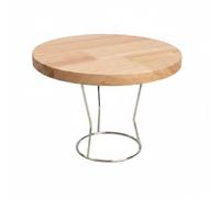 Llazsybz Bandeja para Servir Pizza Tabla de Madera Soporte Elevado Base Redonda Presentación Uniforme Adecuada para Restaurantes Hogar 30cm, 10 Pulgadas, Tabla De Pizza Plana De Roble Con Soporte