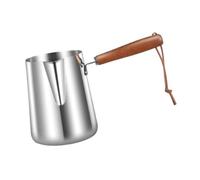 Llazsybz Cafetera Turca con Calentador de Leche Y Mango de Madera, Versátil, de Acero Inoxidable para Espumar Leche en Casa Y en Restaurantes, 250 Ml 7.5 Cm X 7.5