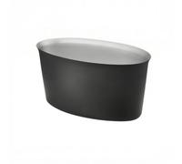 Llazsybz de Champán Cubitera Hielera Bañera de Bebidas de Hielo en Acero Inoxidable con Pie Elevado Contenedor Amplio Mantiene Temperatura por Horas Adecuado para Bodas Aniversarios Buffet, Negro