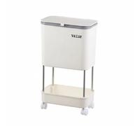 Llazsybz Papelera de Cocina de Residuos con Compartimento para Separación Húmedo-seco Estantes Inferiores para Almacenamiento Ruedas Giratorias y Control de, color to 10