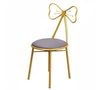 Llazsybz Silla de Mariposa Diseño Elegante Taburete para Tocador Ins Respaldo Floral Amplio Material Metálico Estable Adecuada para Adultos en Dormitorio Salón, Gris, Terciopelo Mariposa
