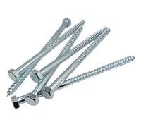 LLB Tornillos M8 de 150 mm para tornillos hexagonales de madera, ancho de cabeza hexagonal de 13 mm, caja de 40 piezas chapados en zinc, tornillos hexagonales de media rosca, plata de 6 pulgadas x 0.3