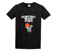 Llbang Basketball Never Stop Wear Unisex 100% Cotton Short-Sleeve T-Shirts Black XL