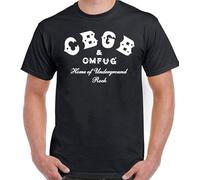 Llbang CBGB Text The Home of Punk OMFUG Mens T-Shirt Underground NYC Club Skull Wings Black XL Unisex 100% Cotton Short-Sleeve T-Shirts Black XL