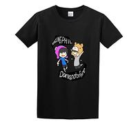Llbang Dan and Phil Cotton Unisex 100% Cotton Short-Sleeve T-Shirts Black XL