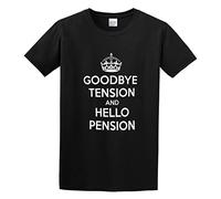 Llbang Goodbye Tension Hello Pension Unisex 100% Cotton Short-Sleeve T-Shirts Black XL