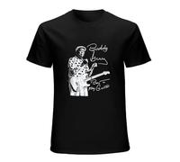 Llbang Men's Buddy Guy Two Fisted Born to Play Guitar SC-Ca Tour T-Shirt Print Tees T Shirt O Neck Black M