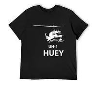 Llbang Military Uh-1 Huey Helicopter Unisex 100% Cotton Short-Sleeve T-Shirts Black XL
