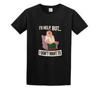 Llbang Peter Griffin I'D Help But I Don't Want To Graphic Unisex 100% Cotton Short-Sleeve T-Shirts Black XXXL