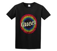 Llbang Queer - Retro Rainbow Faded-Style Unisex 100% Cotton Short-Sleeve T-Shirts Black XXL