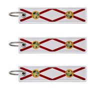 LLBFHH 3 llaveros de la bandera del estado de Florida, llaveros de etiqueta tejida para llaves de coche, llaveros de tela para hombres y mujeres, utilizados para varias decoraciones., Florida, Small