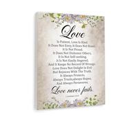 LLBOGRGGN 1 Corinthians 13 4-8 Wall-Art Love is Patient Love is Kind Christian Canvas Print Bible Verse Scripture Art for Home and Office Decor(Unframed,08X12inch(20X30cm))