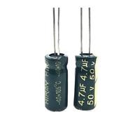 LLBOGRGGN 20 unidades/lote de condensadores electrolíticos de aluminio S24 de alta frecuencia y baja impedancia, 50 V, 4,7 UF, tamaño 5 x 11, 4,7 UF, 20%