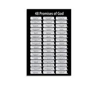 LLBOGRGGN 48 Promises of God Bible Verse Canvas Print - Inspirational Scripture Wall-Art for Christian Home & Church Decor(Unframed,16x24inch(40x60cm))