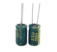LLBOGRGGN 60 unidades/lote de condensadores electrolíticos de aluminio de 250 V, 3,3 UF, tamaño 8 x 12, 20%.
