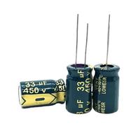 LLBOGRGGN 90 unidades/lote de condensadores electrolíticos de aluminio de alta frecuencia y baja impedancia de 450 V y 33 UF, tamaño 13 x 20 mm, 20%
